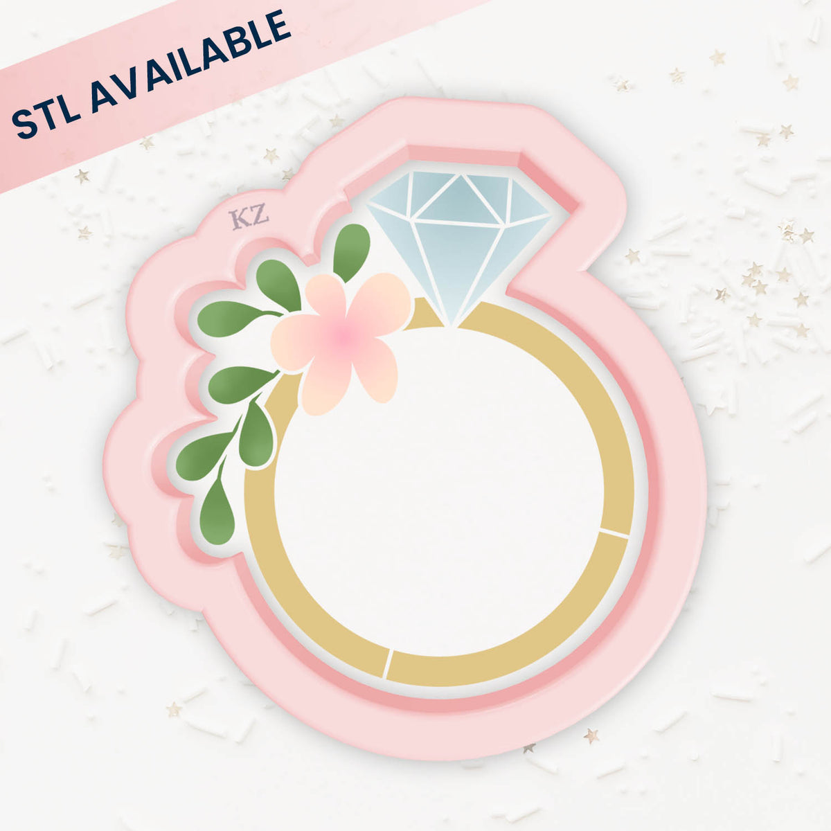 Cookie Cutters Floral Diamond Ring – Cookie Cutter &amp; Stencil Set