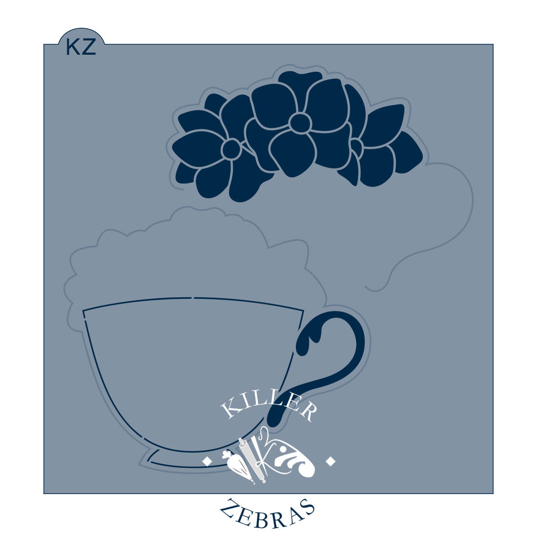 Cookie Cutters Floral Teacup – Cookie Cutter & Stencil Set