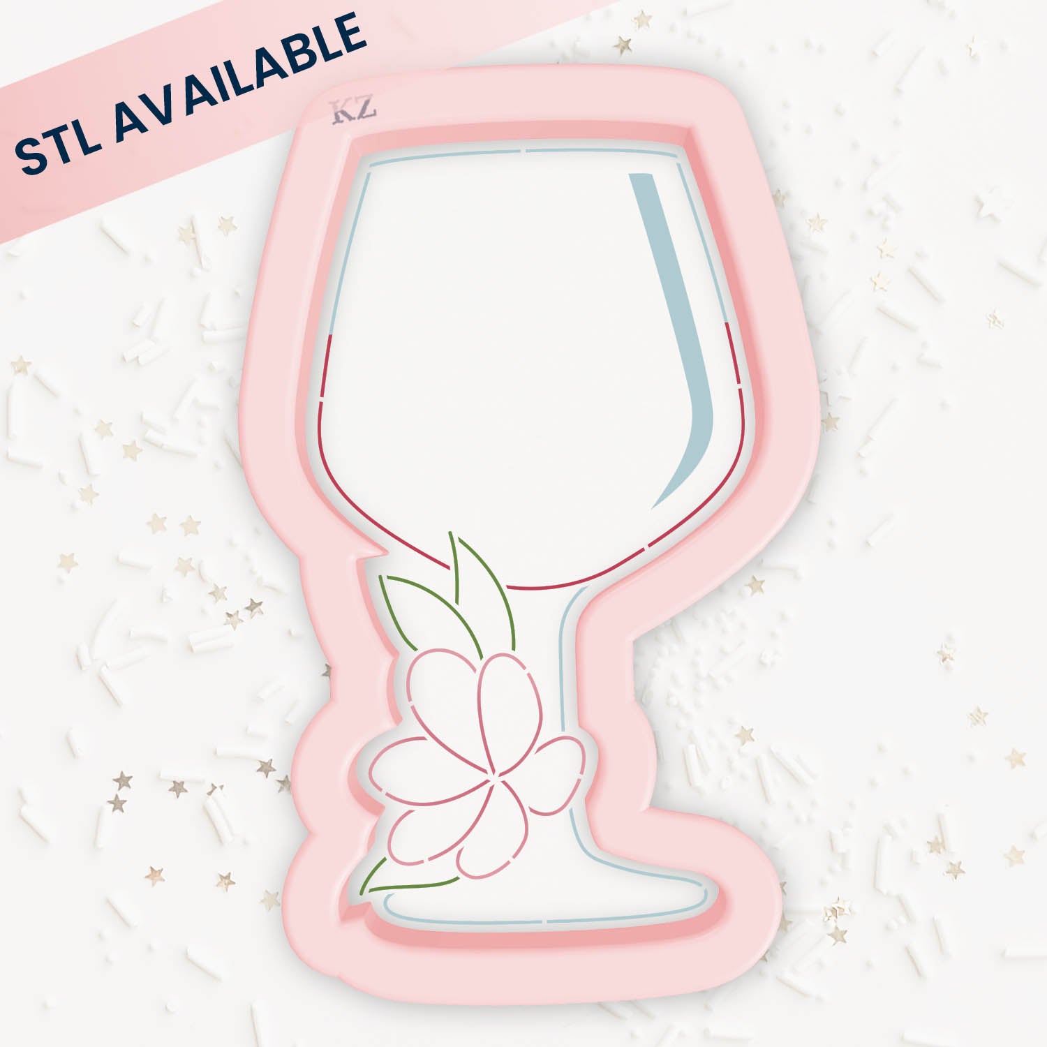 Cookie Cutters Floral Wine Glass – Cookie Cutter & Stencil Set