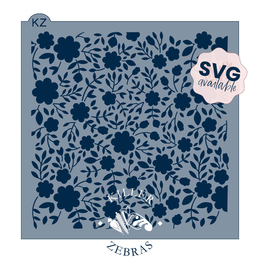 5.5 x 5.5 Stencil Flower Bomb Stencil