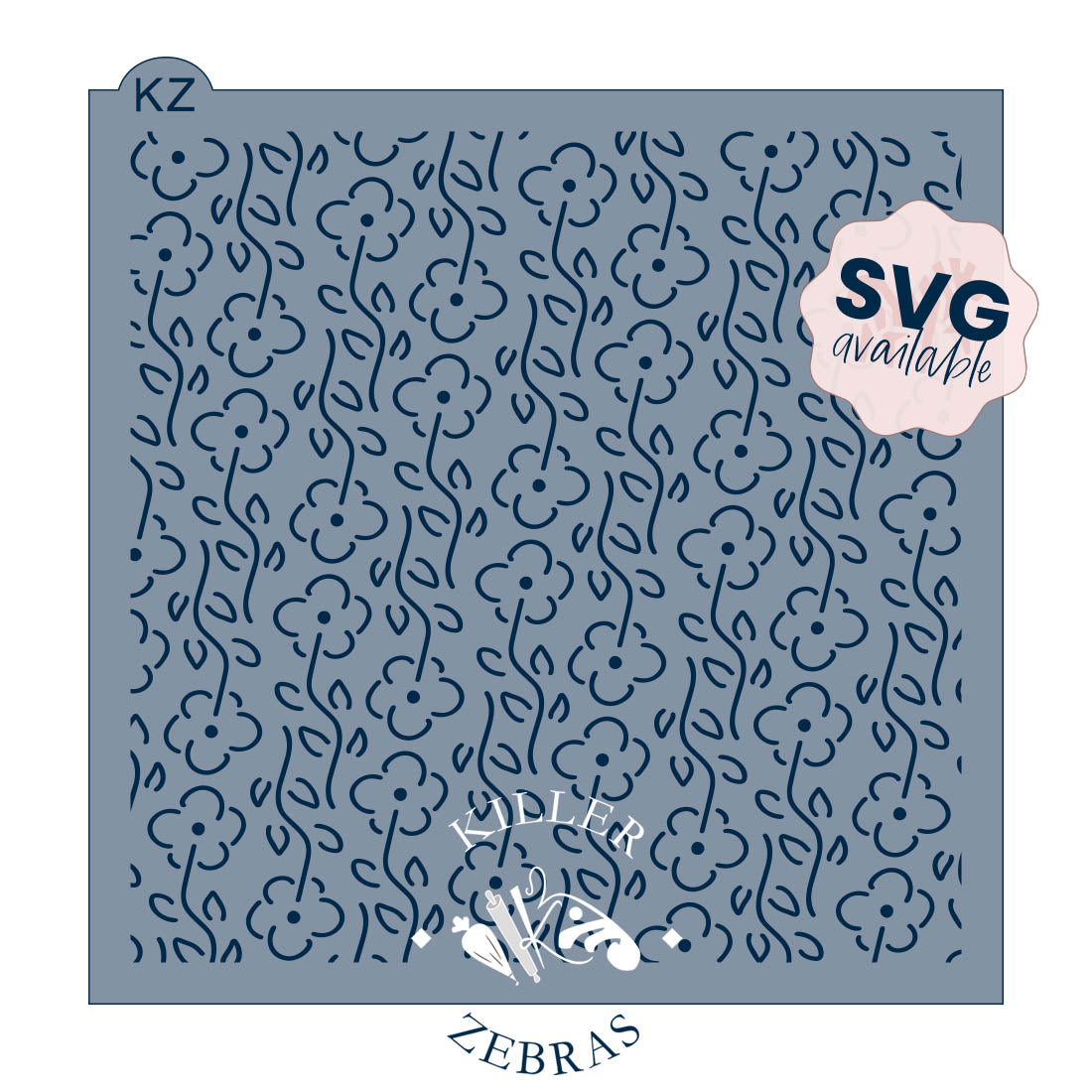 5.5 x 5.5 Stencil Garden Doodle – Cookie Stencil