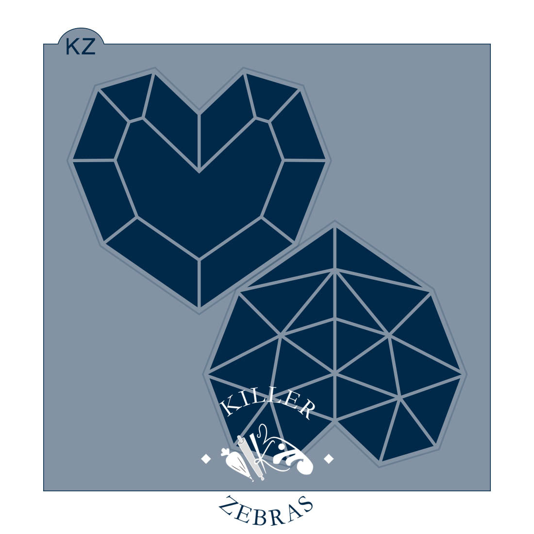Cookie Cutters Geo Heart – Cookie Cutter &amp; Stencil Set