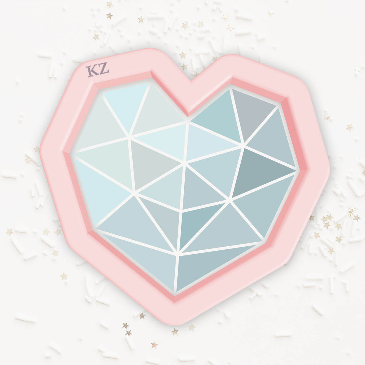 Cookie Cutters Geo Heart – Cookie Cutter &amp; Stencil Set