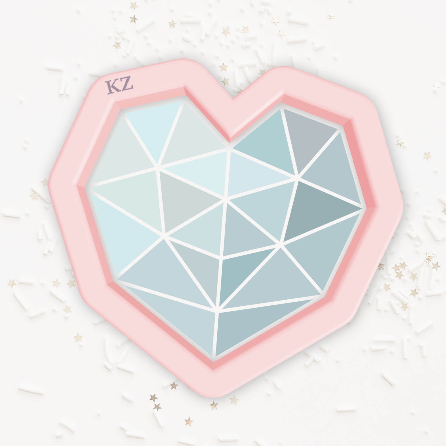 Cookie Cutters Geo Heart – Cookie Cutter & Stencil Set