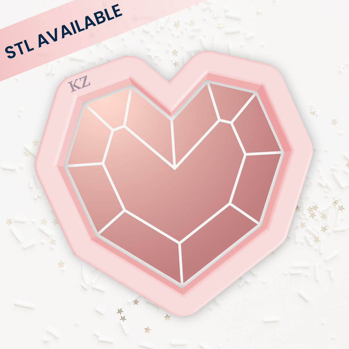 Cookie Cutters Geo Heart – Cookie Cutter &amp; Stencil Set