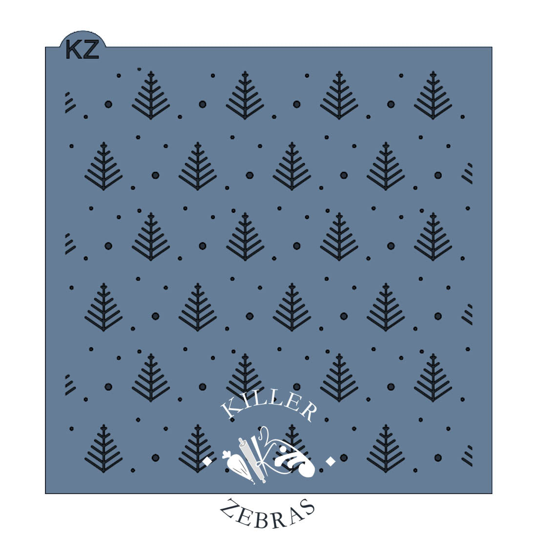 5.5 x 5.5 Stencil Geometric Trees Stencil