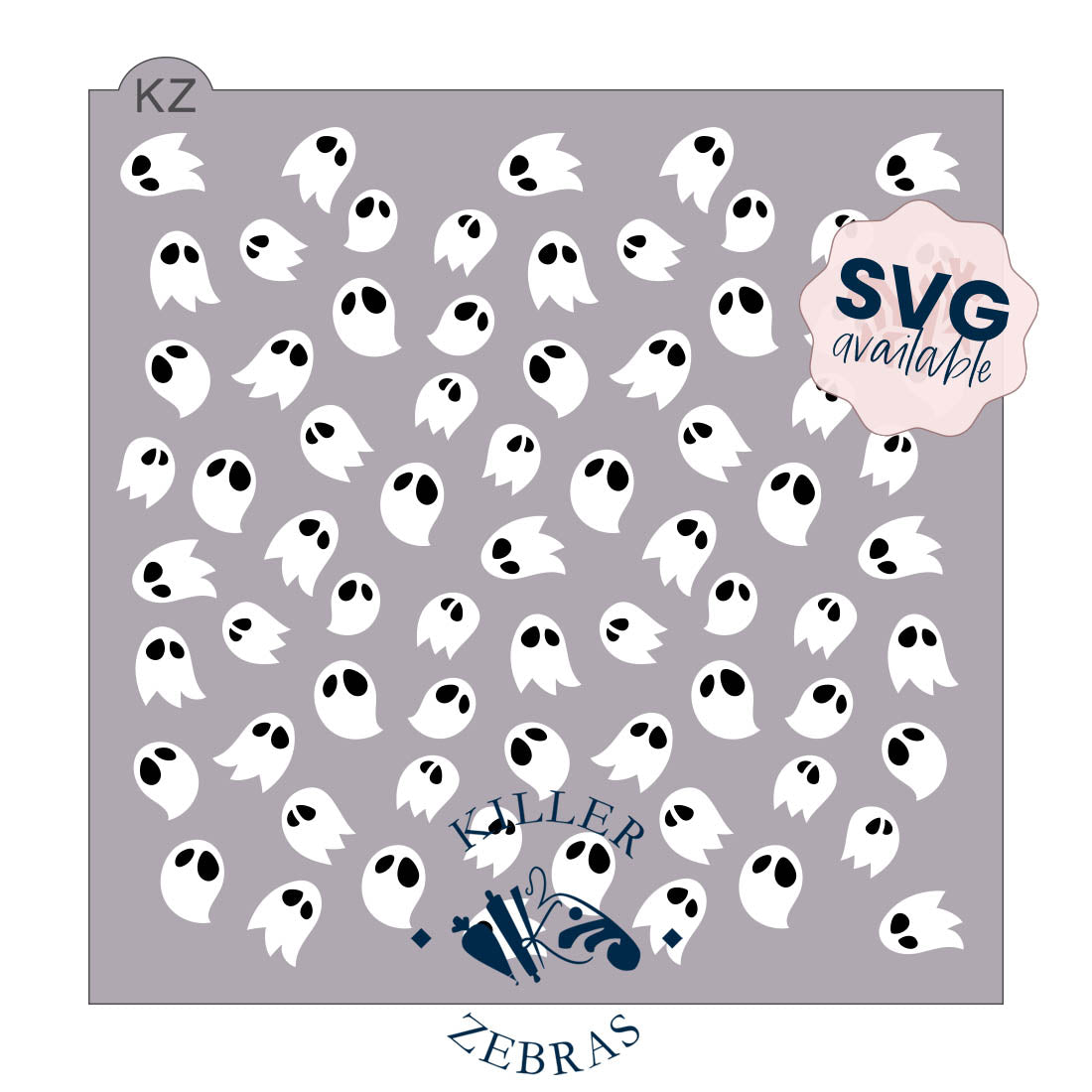 5.5 x 5.5 Stencil Ghosties 2 Part Stencil