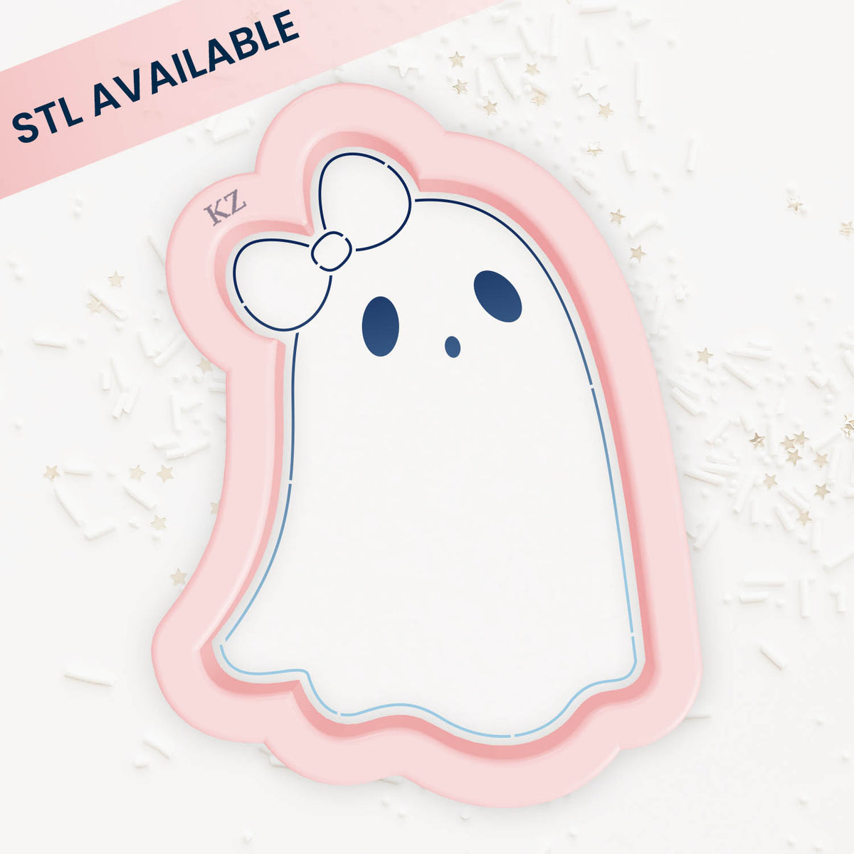 Cookie Cutters Ghost with Bow – Cookie Cutter &amp; Stencil Set