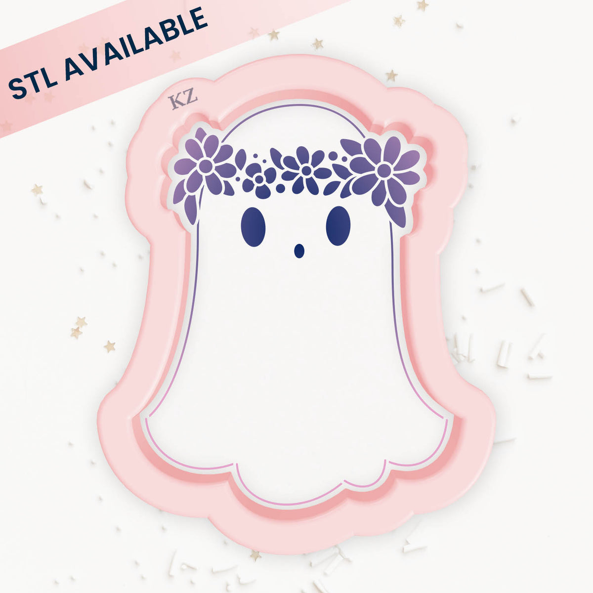 Cookie Cutters Flower Crown Ghost – Cookie Cutter &amp; Stencil Set