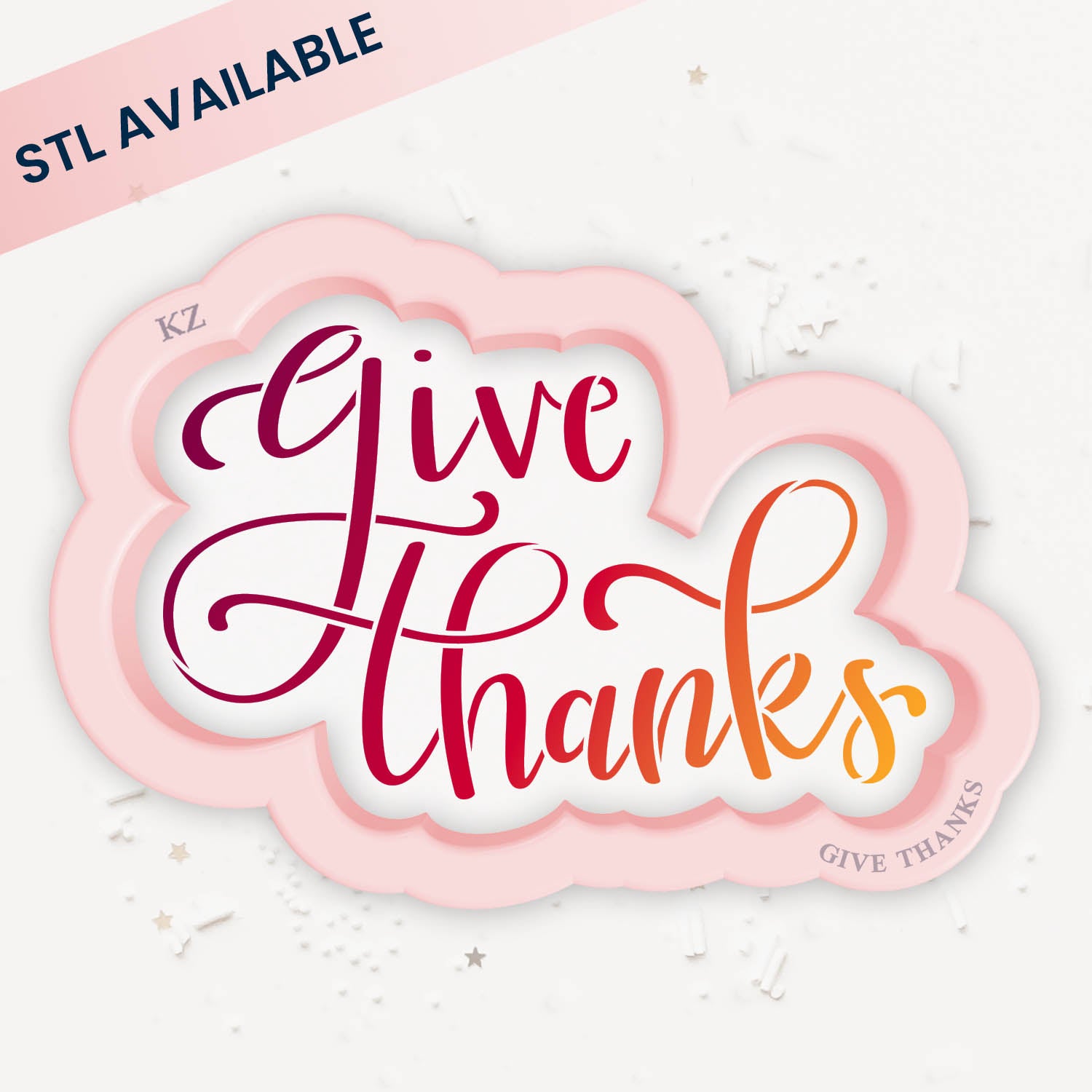 Cookie Cutters Give Thanks (Style 2) – Cookie Cutter & Stencil Set