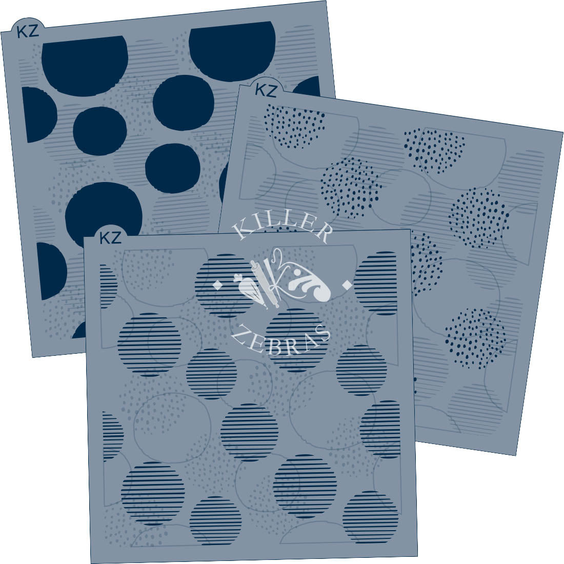 5.5 x 5.5 Stencil Glam Dots 3 Part Stencil