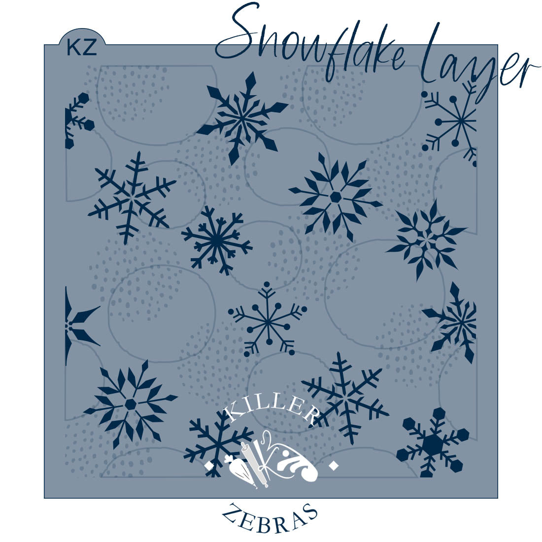 5.5 x 5.5 Stencil Glam Dots 3 Part Stencil Snowflake Layer Only