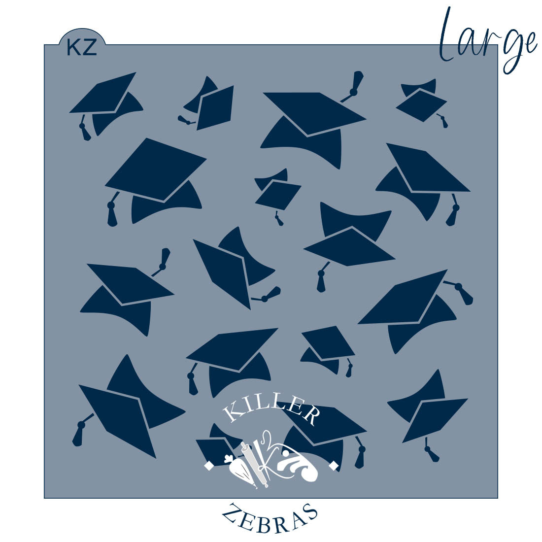 5.5 x 5.5 Stencil Graduation Caps – Cookie Stencil