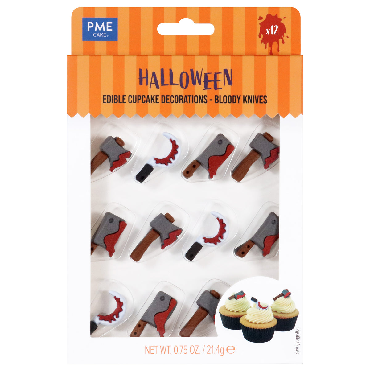 Sprinkles PME Halloween Edible Sugar Decorations - Bloody Knives (Pack of 12)