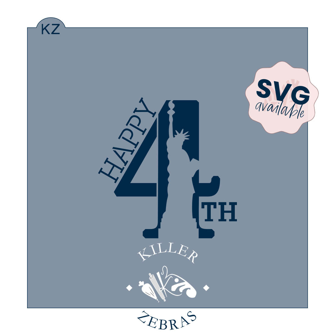 5.5 x 5.5 Stencil Happy 4th – Cookie Stencil