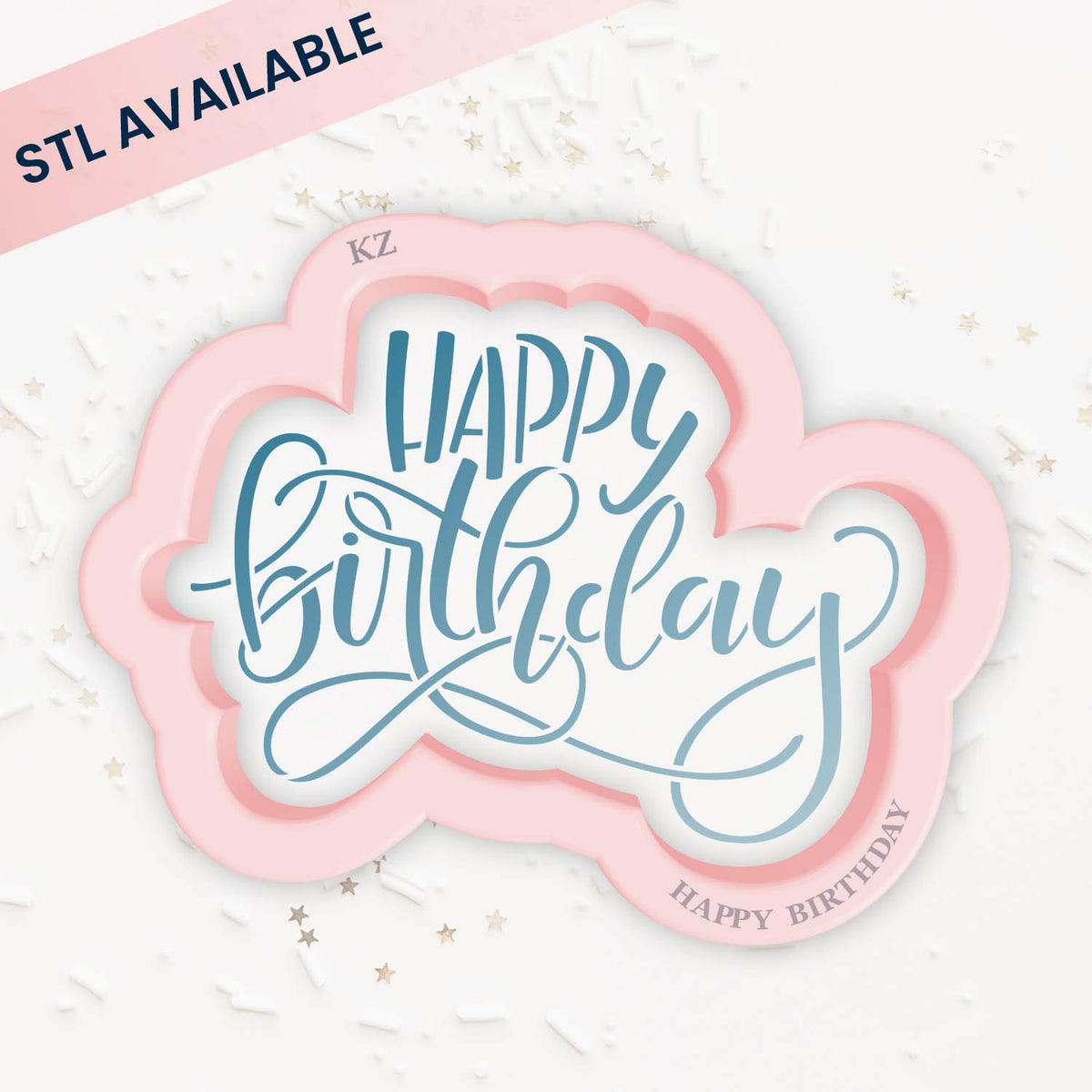 Happy Birthday (Style 1) – Cookie Cutter &amp; Stencil Set