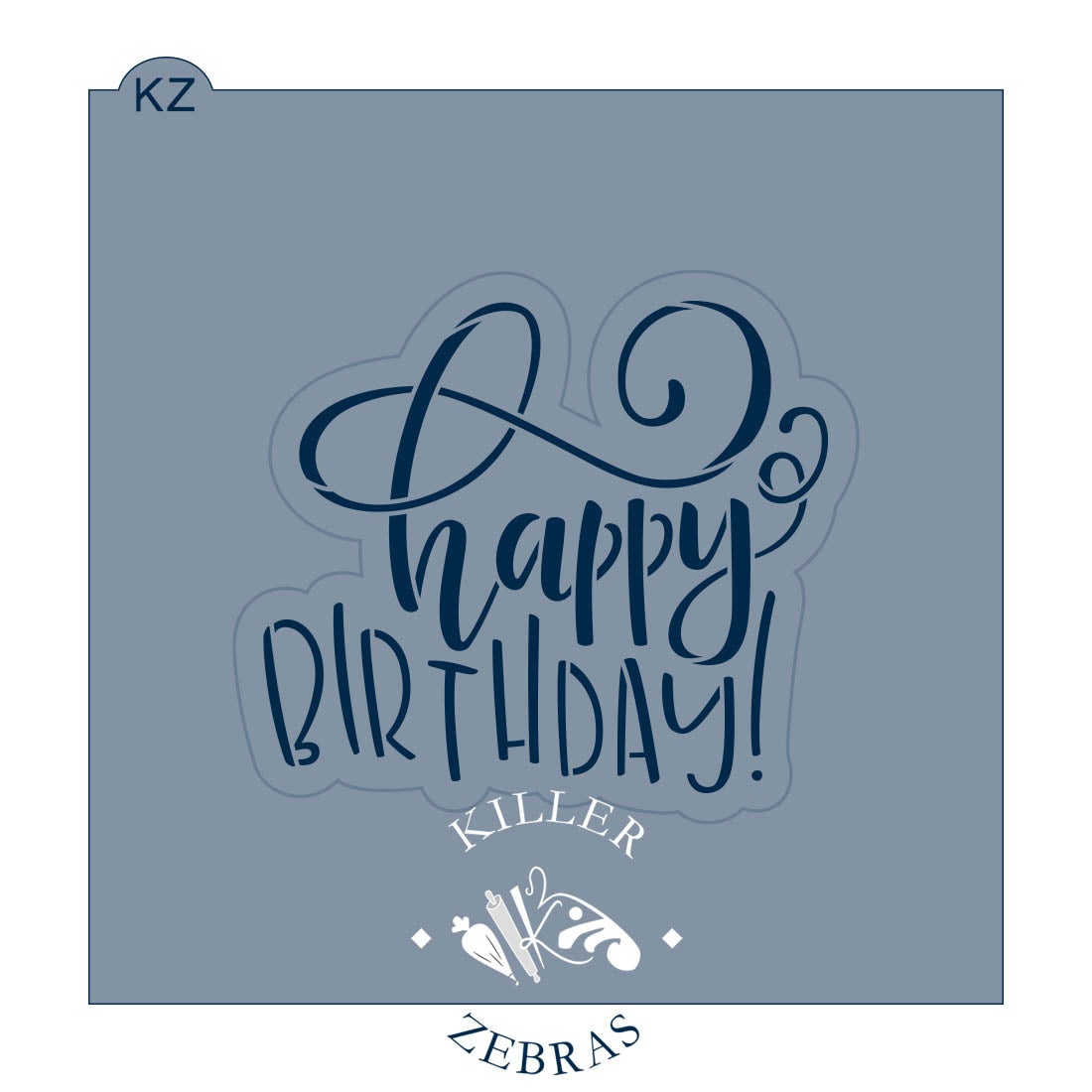 Happy Birthday (Style 2) – Cookie Cutter &amp; Stencil Set