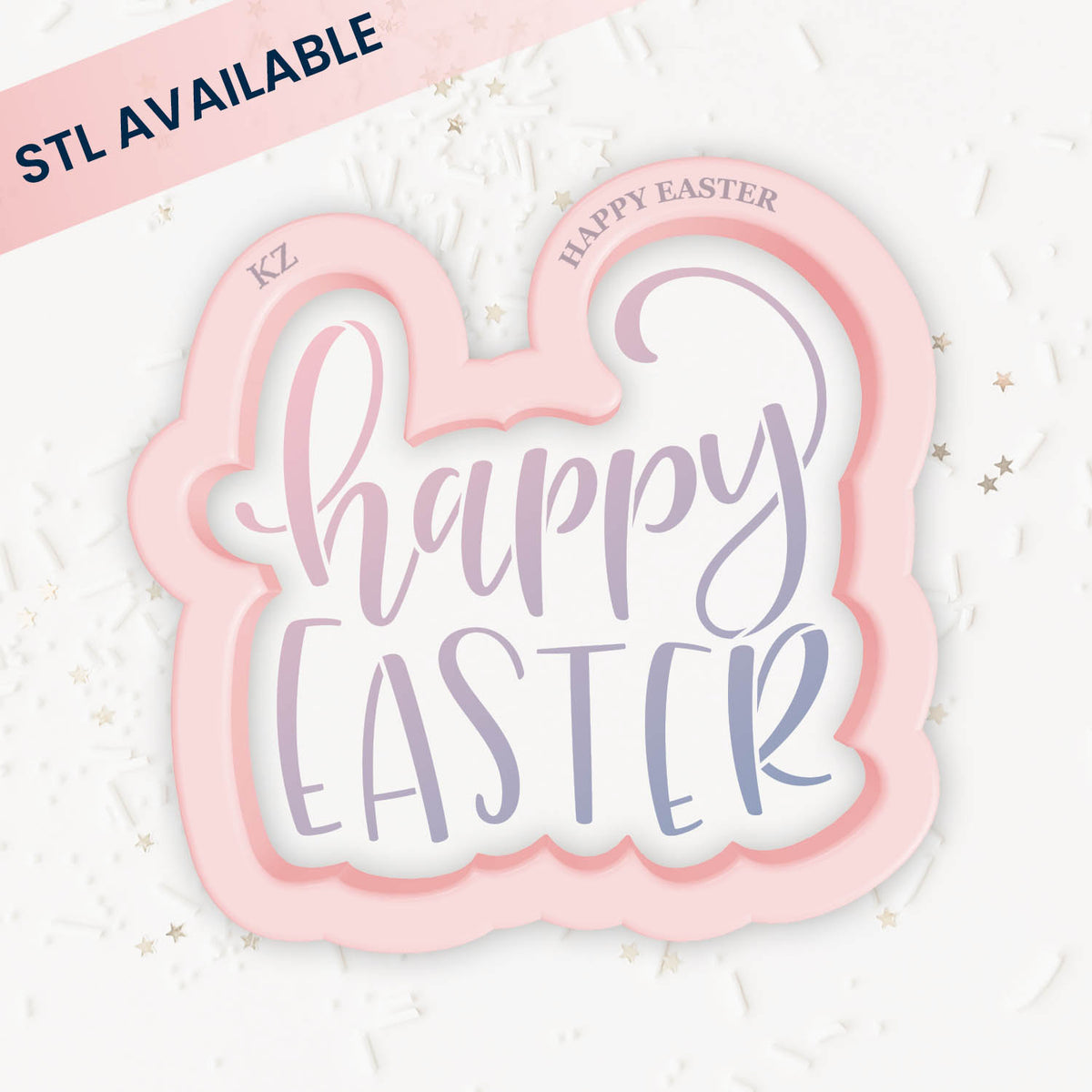 Cookie Cutters Happy Easter (Style 1) – Cookie Cutter &amp; Stencil Set