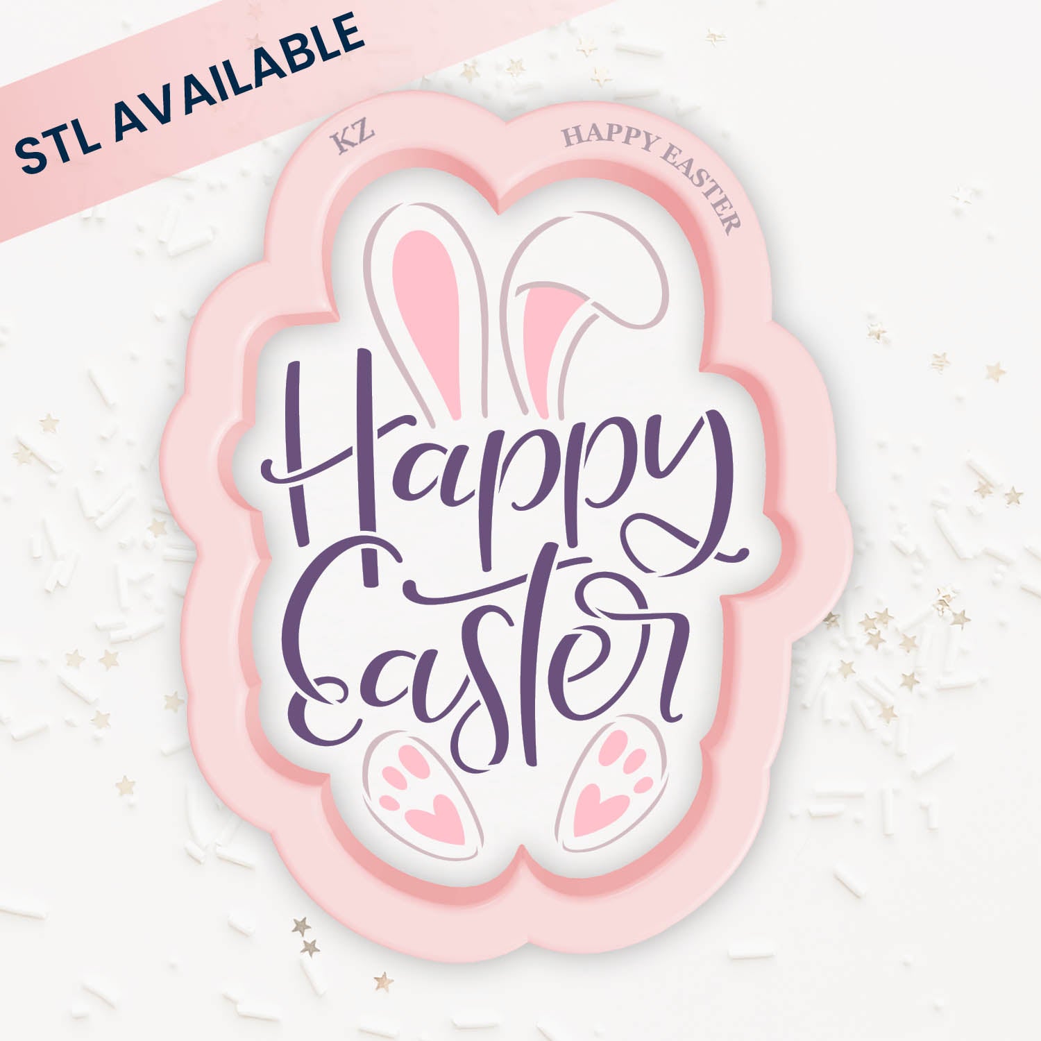 Cookie Cutters Happy Easter (Style 2) – Cookie Cutter & Stencil Set