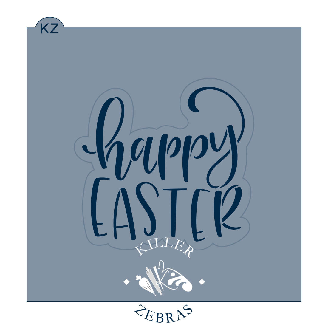 Cookie Cutters Happy Easter (Style 1) – Cookie Cutter &amp; Stencil Set