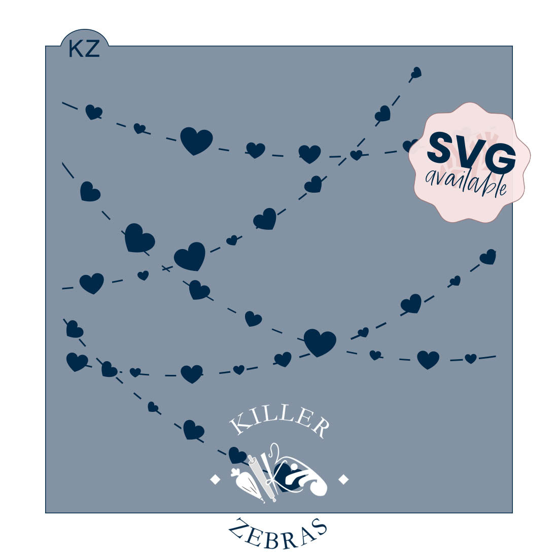 5.5 x 5.5 Stencil Heart Banners – Cookie Stencil