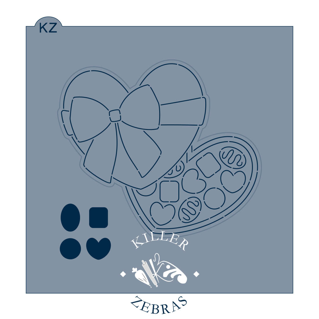 Cookie Cutters Heart Chocolate Box Cutter/Stencil