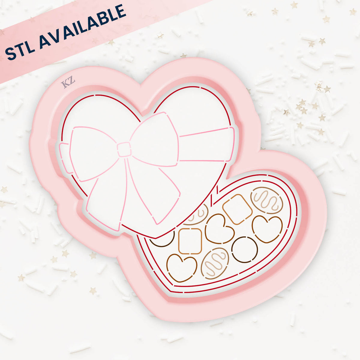 Cookie Cutters Heart Chocolate Box Cutter/Stencil