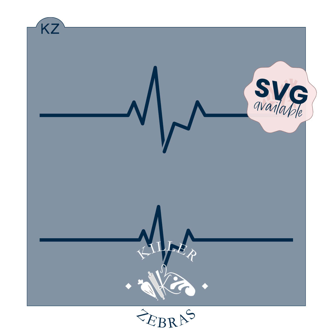 5.5 x 5.5 Stencil Heartbeat Line – Cookie Stencil
