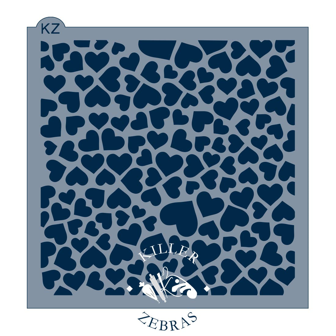 5.5 x 5.5 Stencil Hearts Stencil