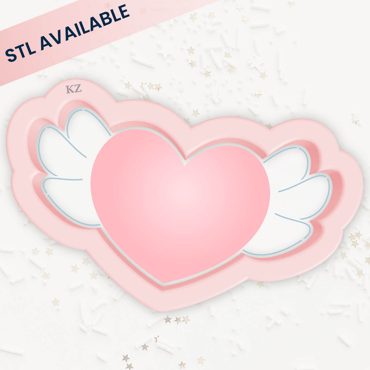 Cookie Cutters Heart With Wings – Cookie Cutter &amp; Stencil Set