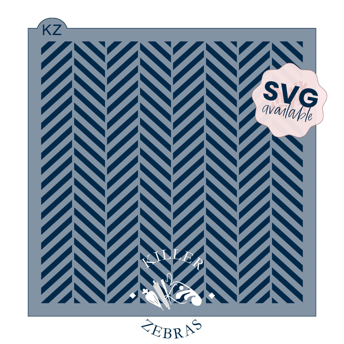 5.5 x 5.5 Stencil Herringbone – Cookie Stencil