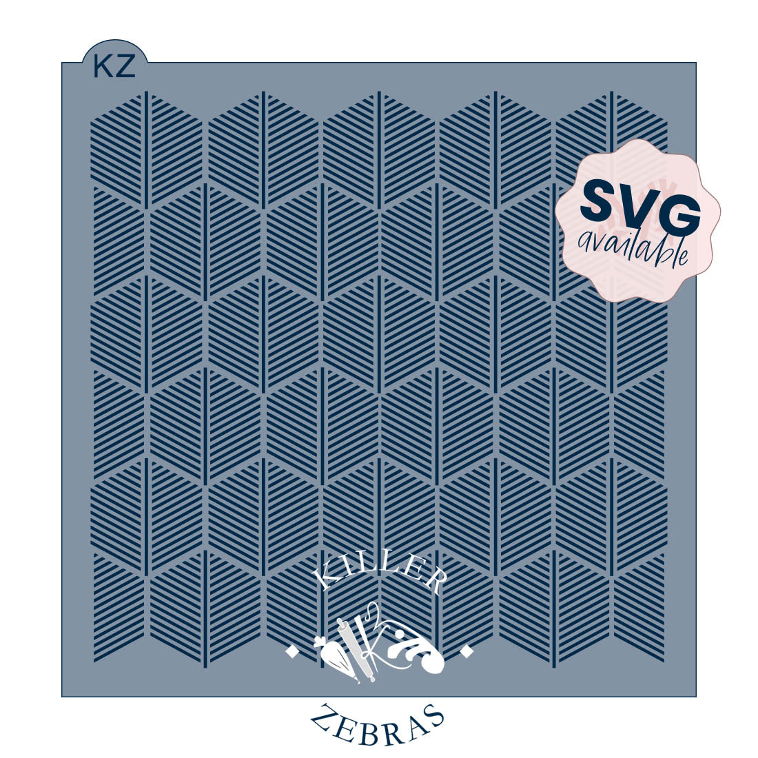 5.5 x 5.5 Stencil Hexagon Fans – Cookie Stencil