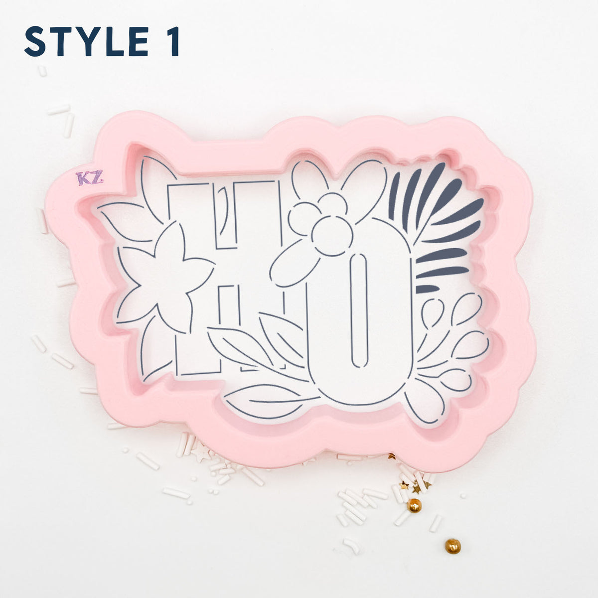 Cookie Cutters Ho Ho Ho Floral Cutter/Stencil Style 1