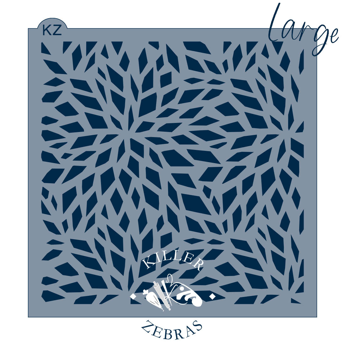 5.5 x 5.5 Stencil Ice Crystals Stencil