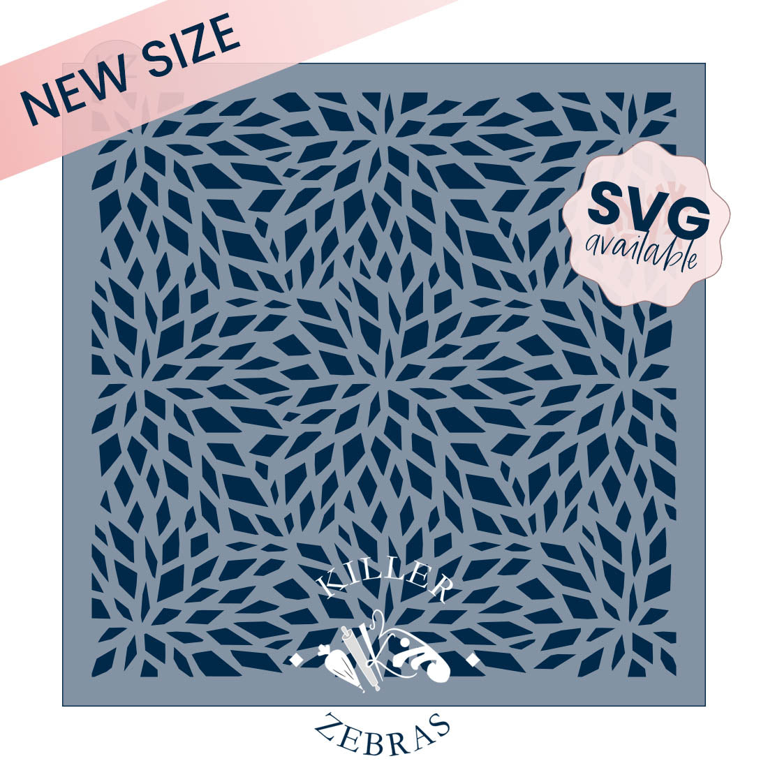 5.5 x 5.5 Stencil Ice Crystals Stencil