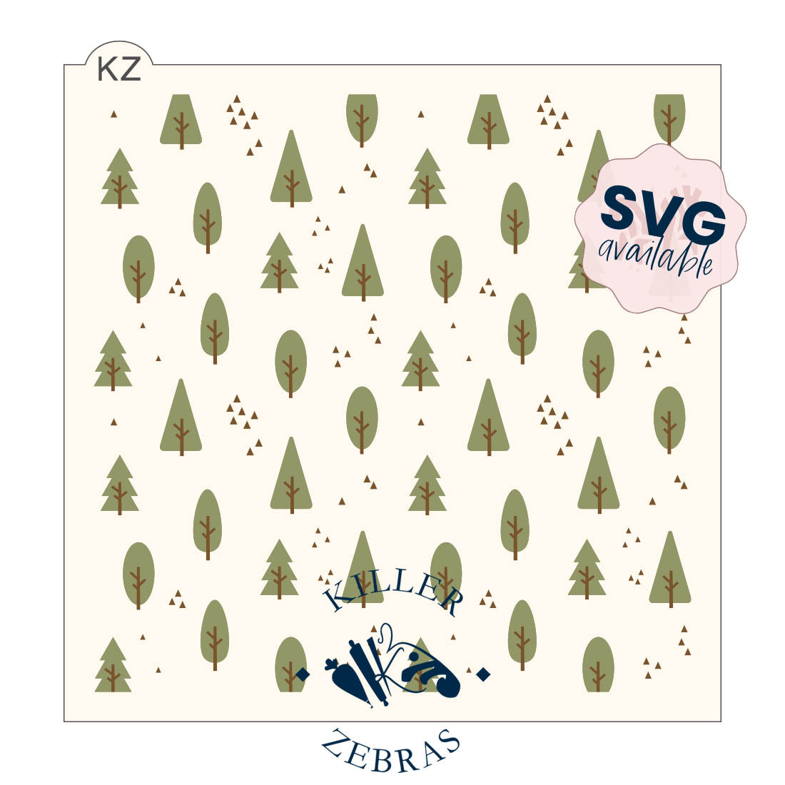 5.5 x 5.5 Stencil Into the Woods – Layered Cookie Stencil