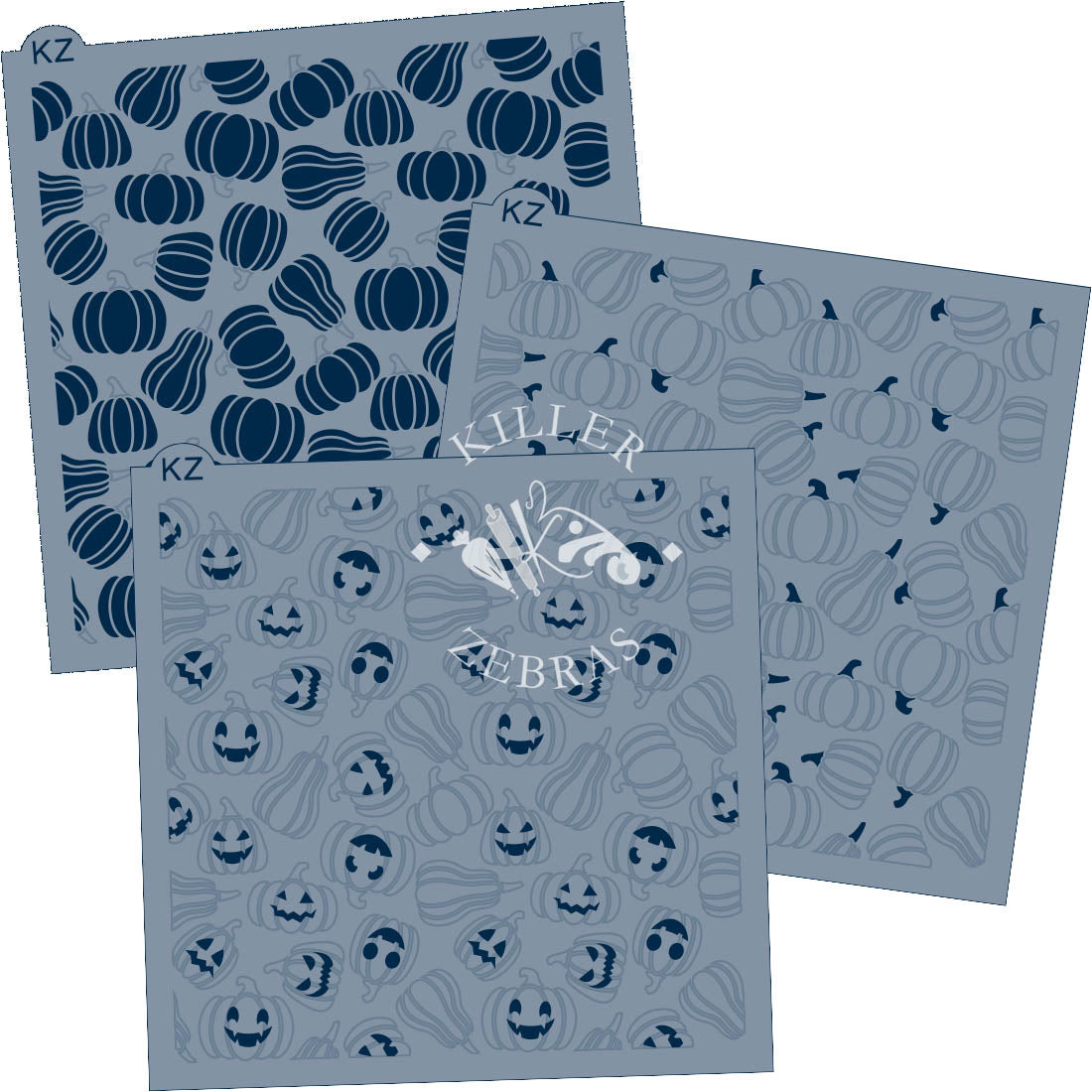 5.5 x 5.5 Stencil Pumpkins 2/3 Part Stencil