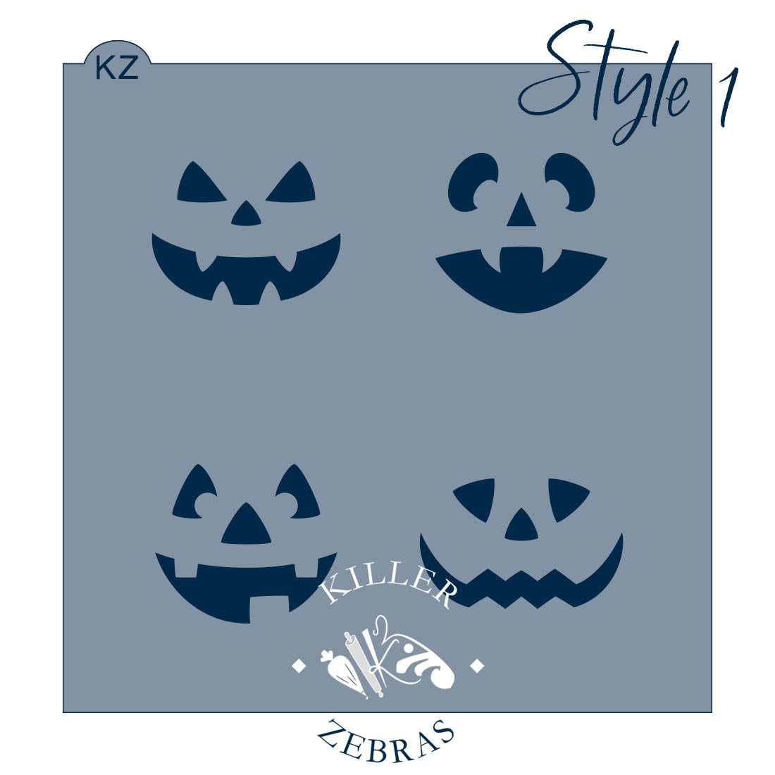 5.5 x 5.5 Stencil Jack-O&#39;-Lantern Faces Stencil
