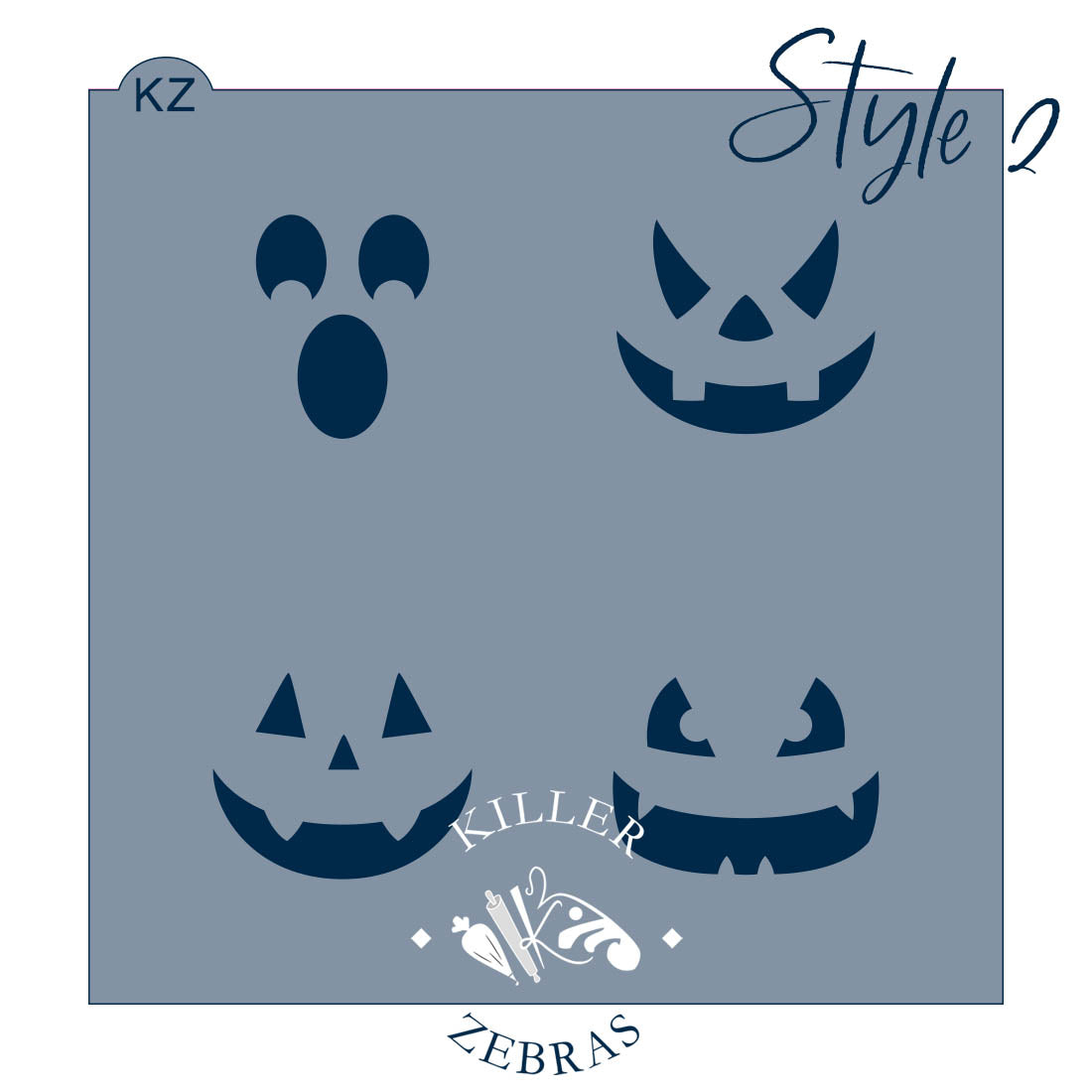 5.5 x 5.5 Stencil Jack-O'-Lantern Faces Stencil