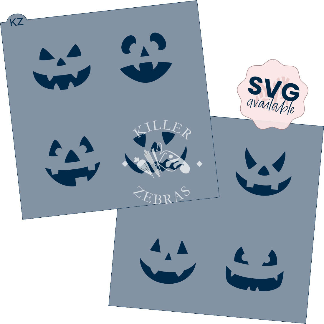 5.5 x 5.5 Stencil Jack-O'-Lantern Faces Stencil