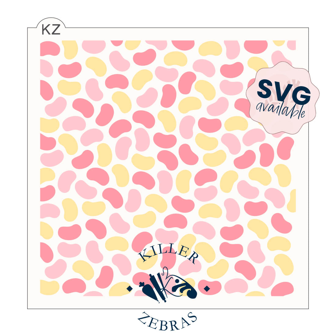 5.5 x 5.5 Stencil Jelly Beans – Layered Cookie Stencil