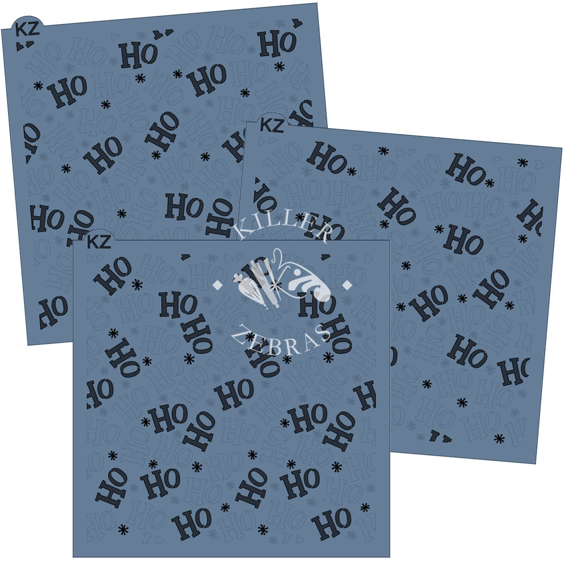 5.5 x 5.5 Stencil Jolly Christmas 3 Part Stencil