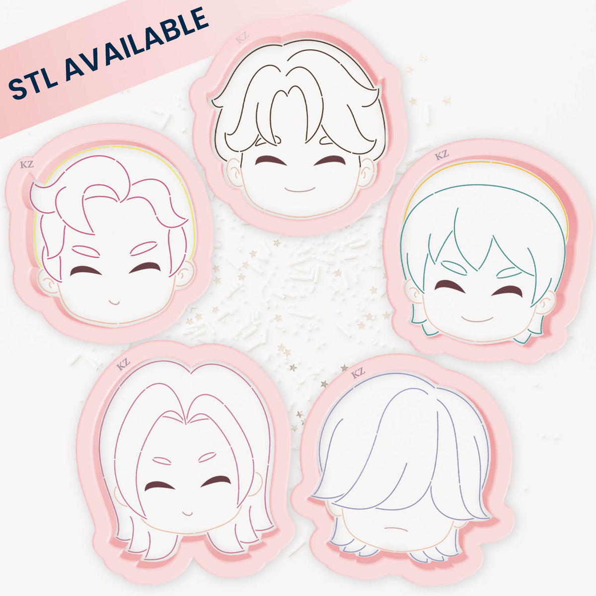 Cookie Cutters K-Pop Boys (Set of 5) Cutter/Stencil
