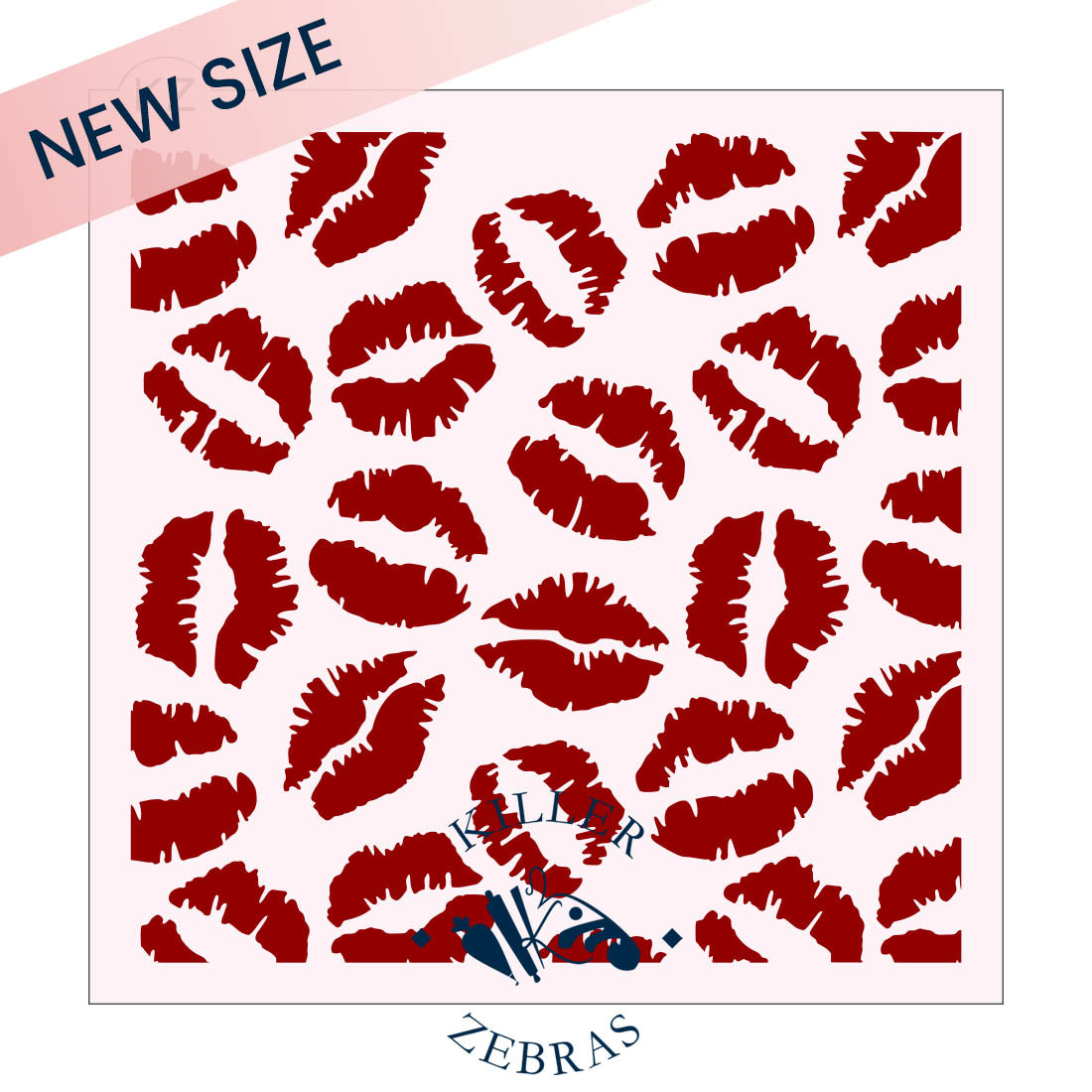 5.5 x 5.5 Stencil Kisses Stencil