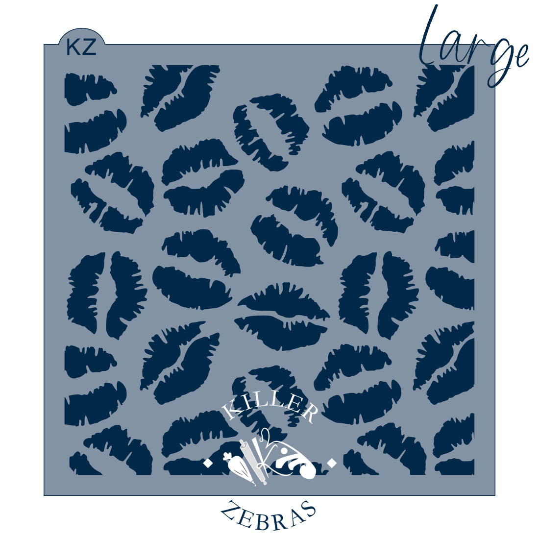 5.5 x 5.5 Stencil Kisses Stencil Large