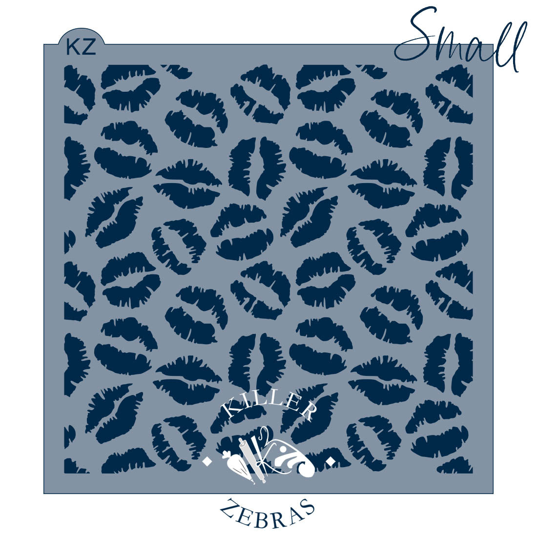 5.5 x 5.5 Stencil Kisses Stencil Small