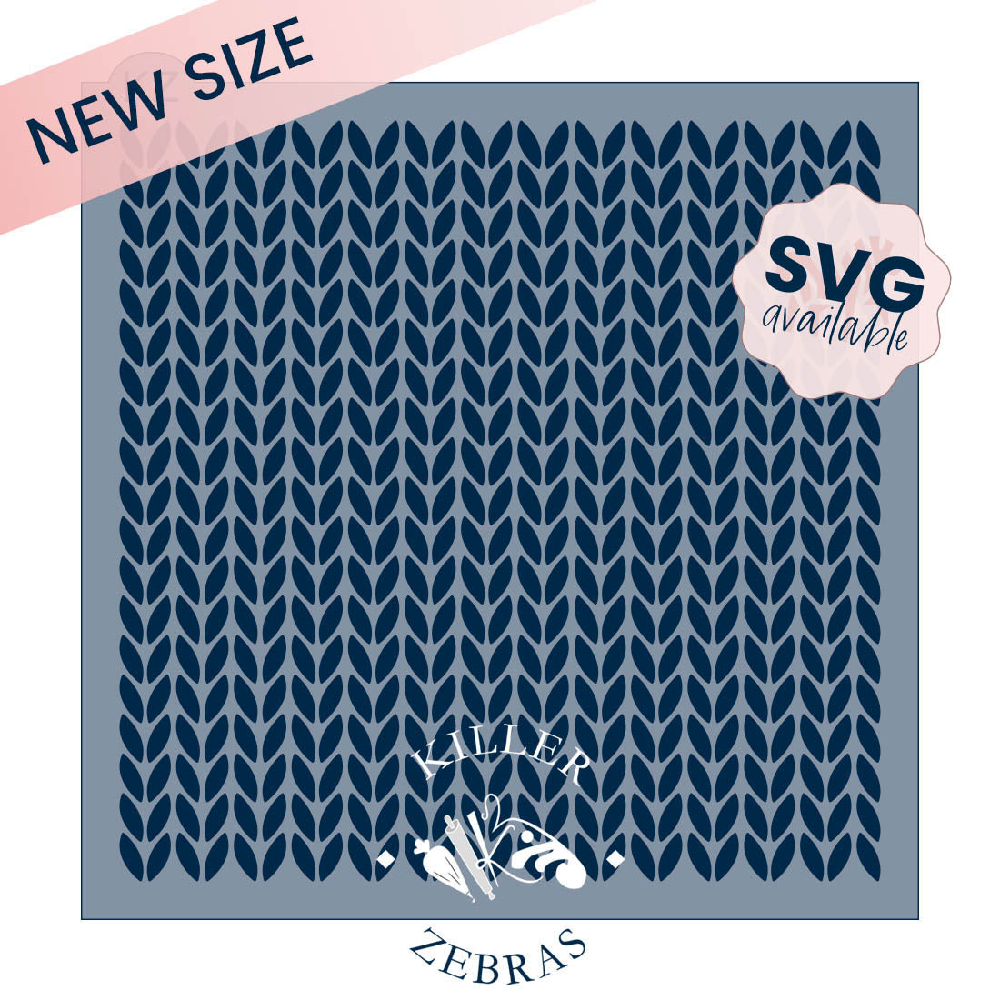 Knit Texture Cookie Stencil | Cookie Decorating Stencil - Killer