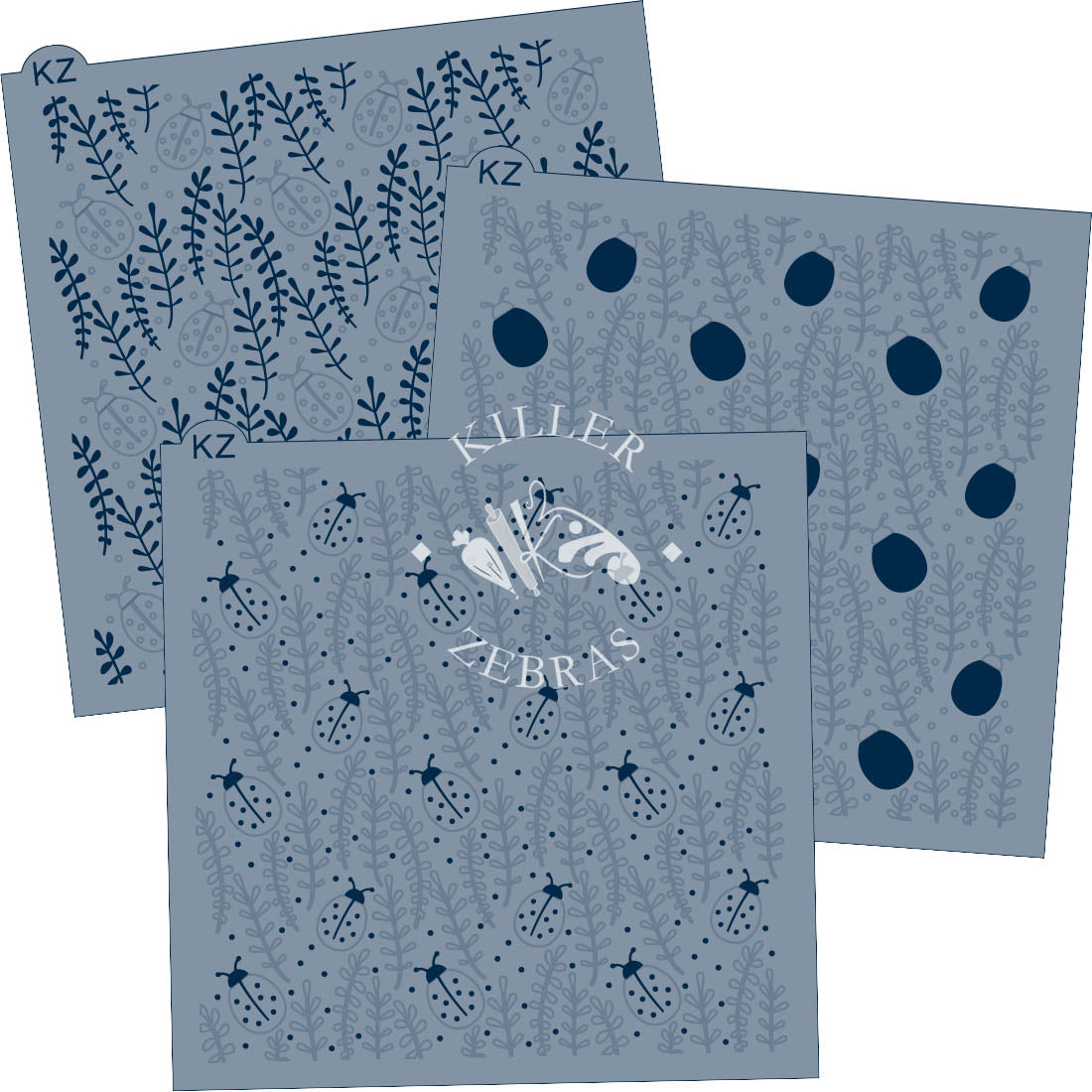 5.5 x 5.5 Stencil Ladybugs 3 Part Stencil