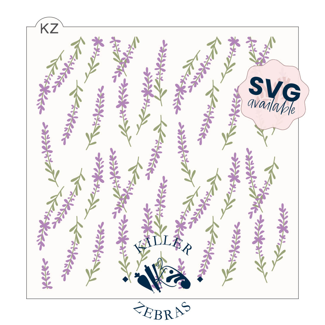 5.5 x 5.5 Stencil Lavender – Layered Cookie Stencil