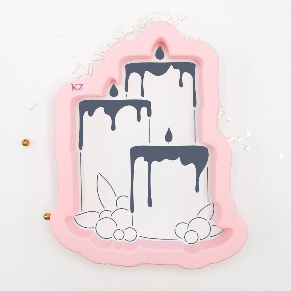 Cookie Cutters Layered Holly Candles Cutter/Stencil